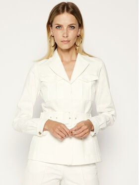 Victoria Victoria Beckham Átmeneti kabát Double Cloth 2220WJK001115A Fehér Slim Fit