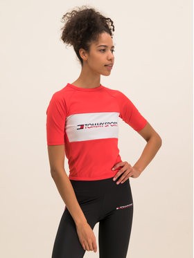 Tommy Sport Póló Tight Tee S10S100397 Piros Cropped Fit