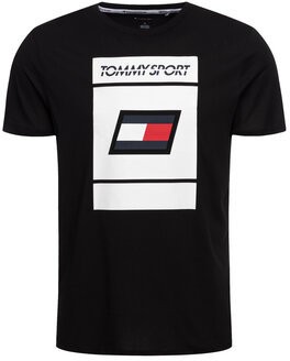 Tommy Sport Póló Graphic S20S200193 Fekete Regular Fit