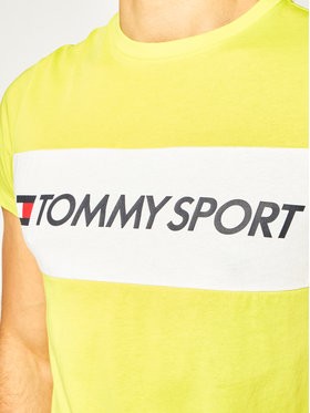 Tommy Sport Póló Colourblock Logo S20S200375 Sárga Regular Fit