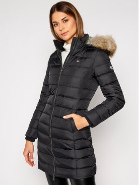 Tommy Jeans Pehelykabát Essential DW0DW09060 Fekete Regular Fit