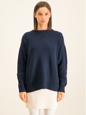 Elisabetta Franchi Sweater MK-91S-97E2-V329 Sötétkék Oversize