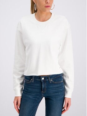 Calvin Klein Jeans Pulóver J20J211599 Fehér Regular Fit