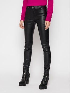 KARL LAGERFELD Bőrnadrág Metallic 210W1103 Fekete Skinny Fit