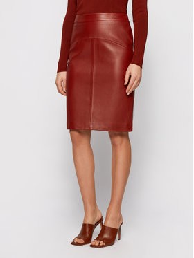 Boss Bőr szoknya Sebarbie1 50446151 Barna Slim Fit