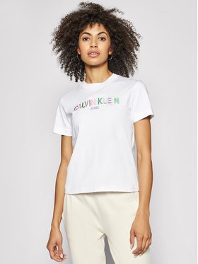 Calvin Klein Jeans Póló J20J215487 Fehér Regular Fit