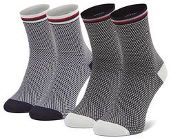 Tommy Hilfiger 2 pár hosszú szárú női zokni 100002396 Sötétkék