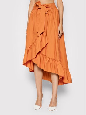 Rinascimento Midi szoknya CFC0103584003 Narancssárga Regular Fit