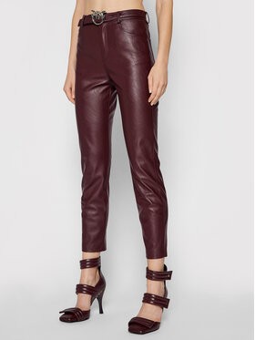 Pinko Műbőr nadrág Susan 15 1G16WU 7105 Bordó Skinny Fit