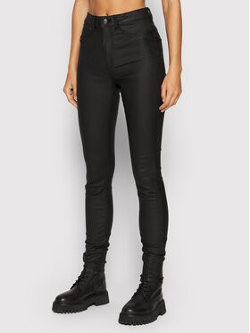 Noisy May Műbőr nadrág Callie 27012746 Fekete Slim Fit