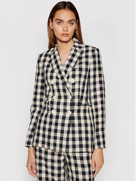 Tory Burch Blézer Linen Gingham Blazer 79846 Színes Regular Fit