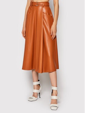 MSGM Műbőr szoknya 3141MDD10 217616 Barna Regular Fit