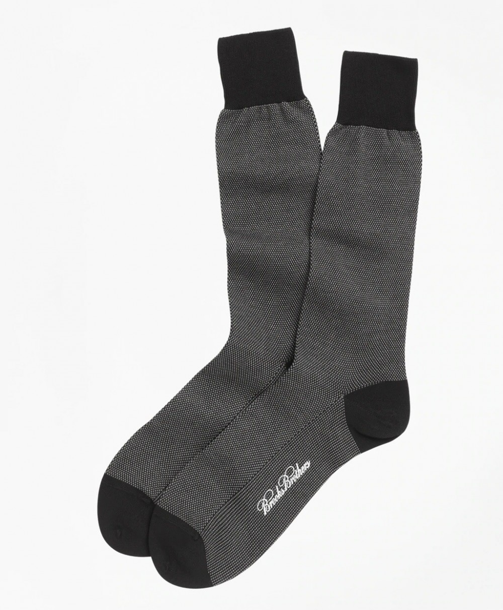 Zokni Brooks Brothers Cotton Bird'S Eye Crew Socks