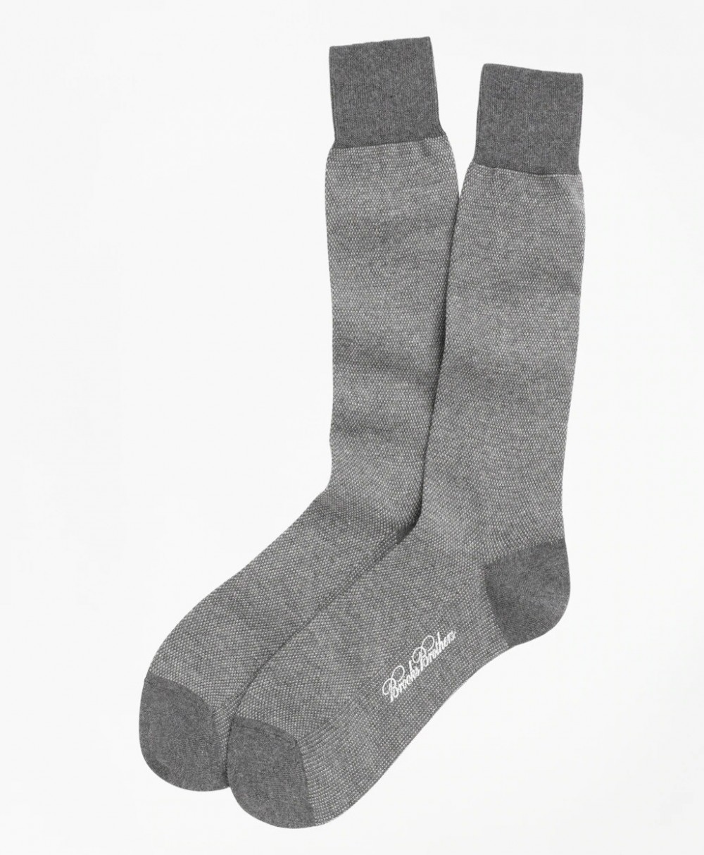 Zokni Brooks Brothers Cotton Bird'S Eye Crew Socks