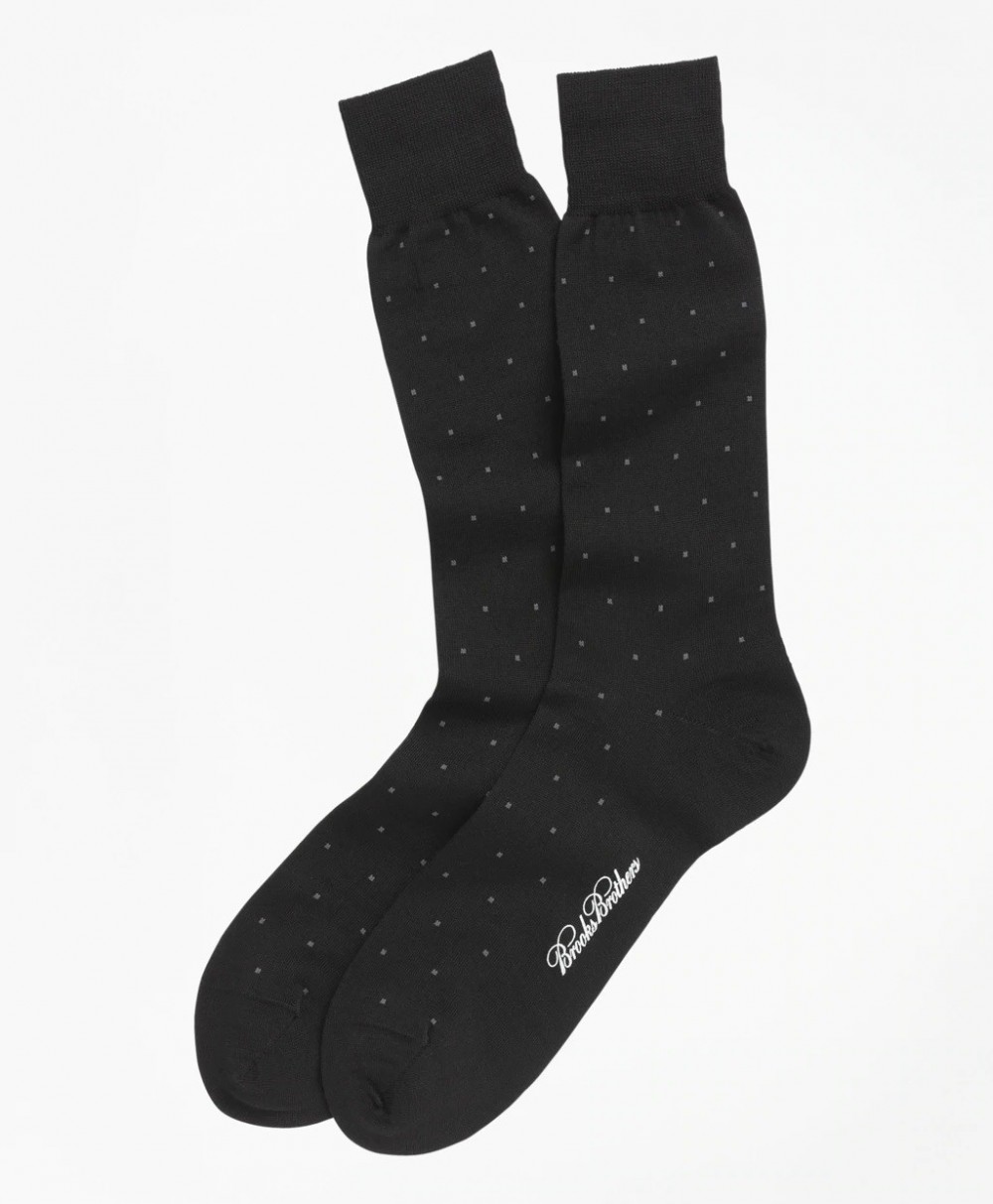 Zokni Brooks Brothers Merino Wool Big Dot Crew Socks