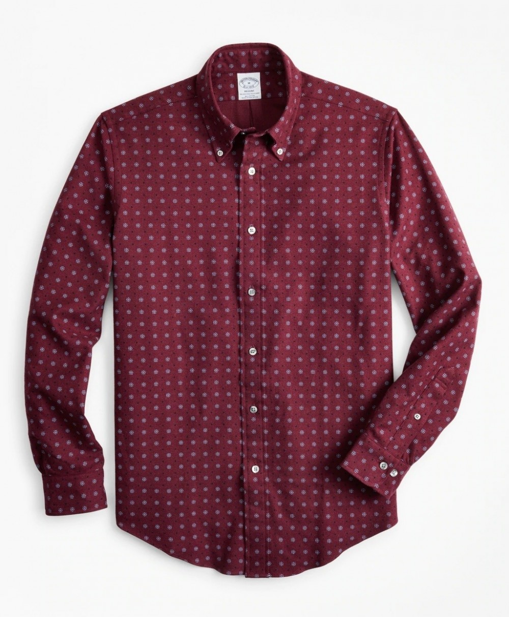 Ing Brooks Brothers Regent Fit Foulard Print Flannel Sport Shirt