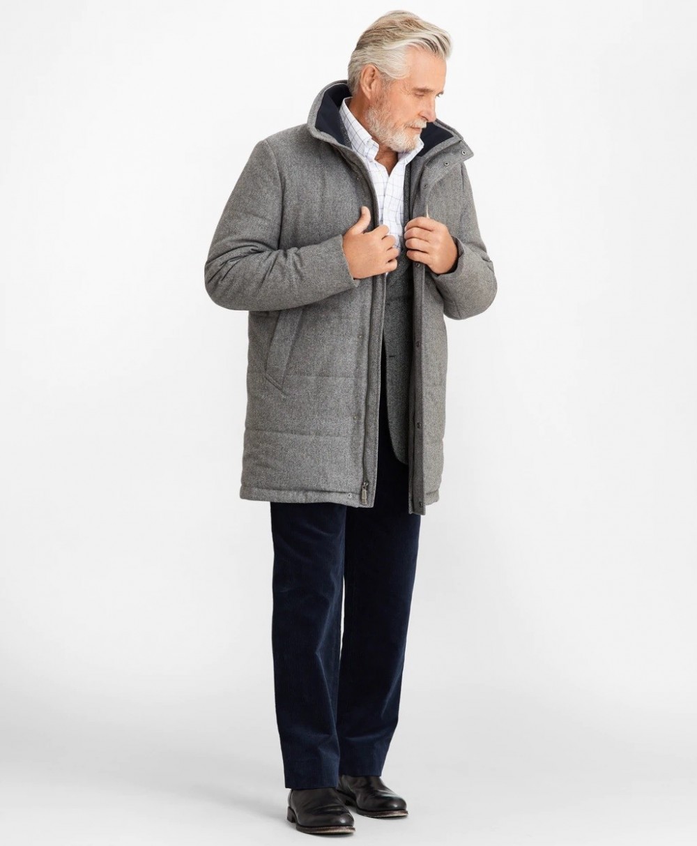 Kabát Brooks Brothers Flannel Puffer Coat