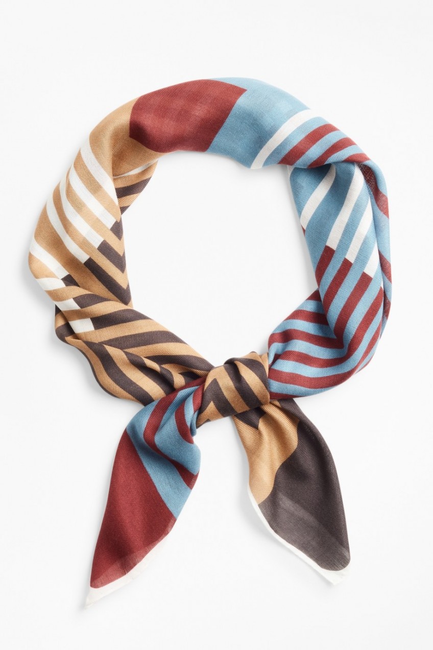Sál Brooks Brothers Plaid And Striped Modal-Silk Square Scarf