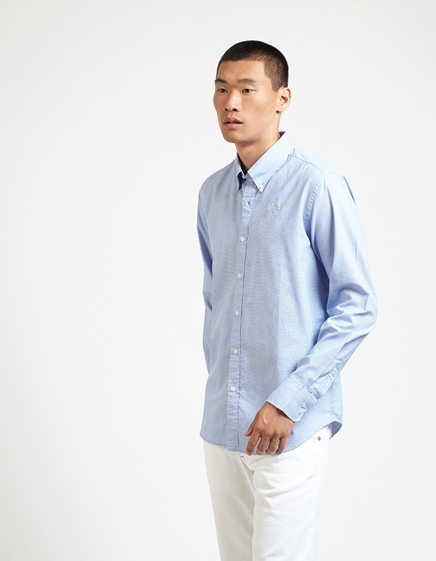 Ing La Martina Man L/S Popline Jacquard Y/D S