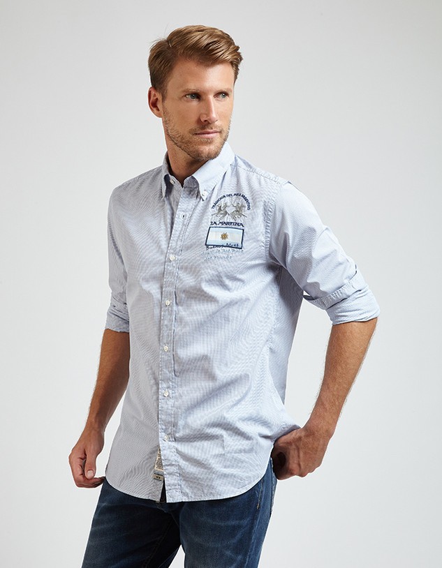 Ing La Martina Man L/S Y/D Check Poplin Shirt