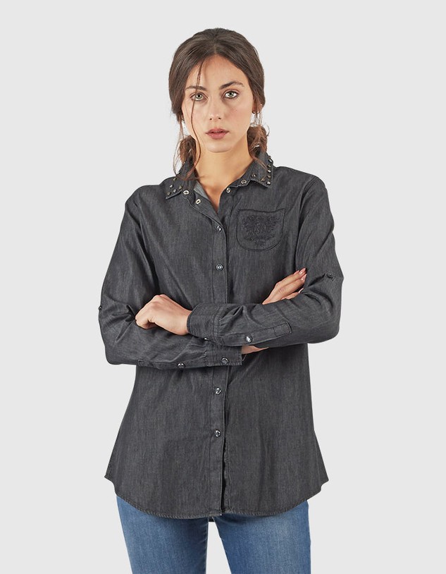 Ing La Martina Woman Shirt Black Denim