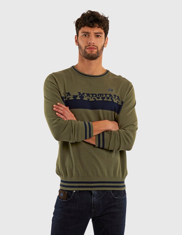 Pulóver La Martina Man Cotton Crew Neck Gg14