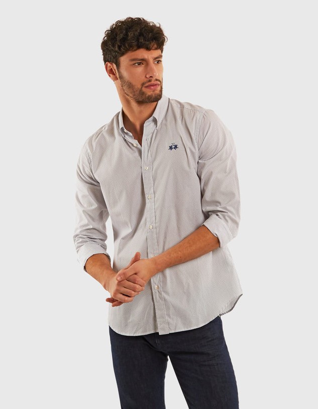 Ing La Martina Man L/S Shirt Poplin Printed