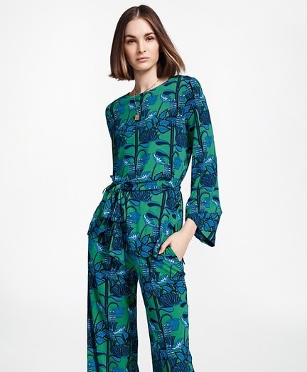 Top Brooks Brothers Knt Top Prntd Ls Tropical