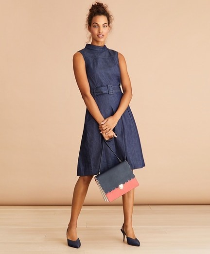 Ruha Brooks Brothers Drs Ctnblnd Slvless Pleat Olimpias_Alfi Light Blue_Medium_ Indigo