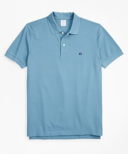 Póló Brooks Brothers Knt Ss Supima Perf Polo Slim Provincialblue