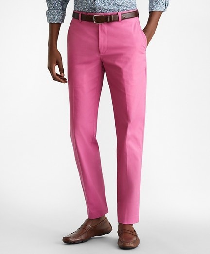 Nadrág Brooks Brothers Cbt Supima Poplin Pant Milano Red Violet