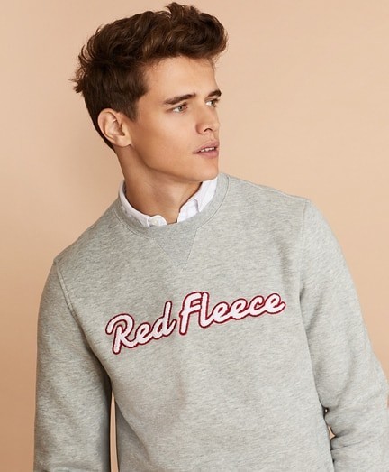 Melegítő Felső Brooks Brothers Knt Rf Slv Ptch Logo Sweatshirt Ltgryhthr