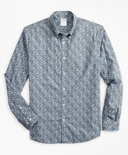 Ing Brooks Brothers Spt Ml Printed Broadcloth Milano Violafloral