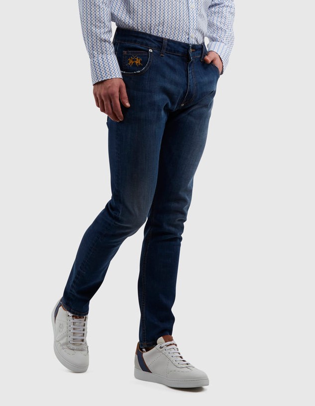 Farmer La Martina Man 5Pkt Twill Pant Blue Denim
