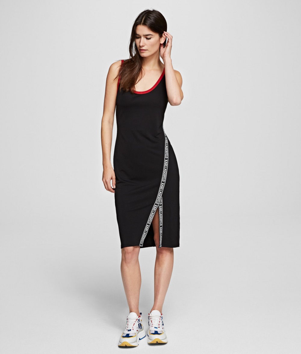 Ruha Karl Lagerfeld Jersey Snaps Detail Dress
