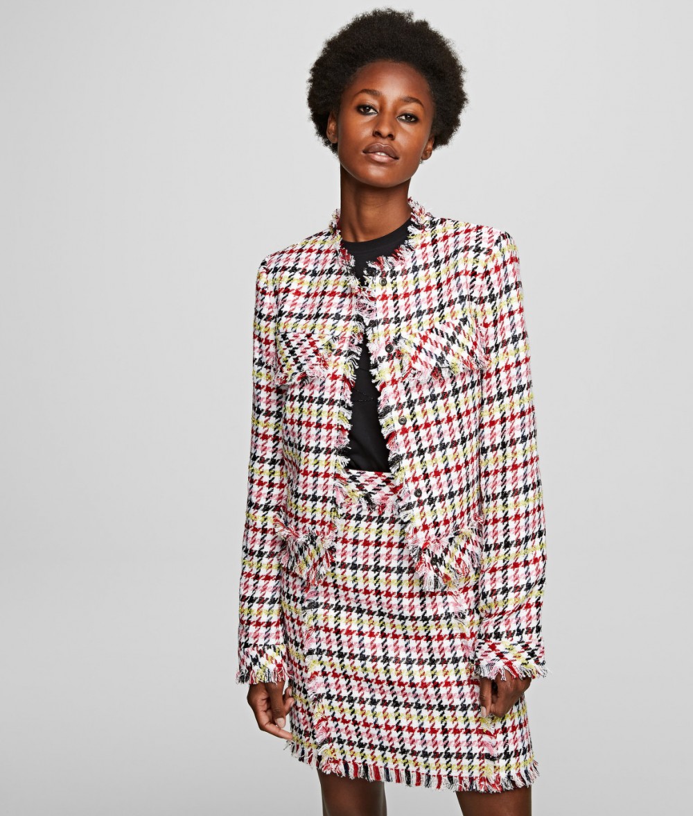 Zakó Karl Lagerfeld Houndstooth Boucle Jacket