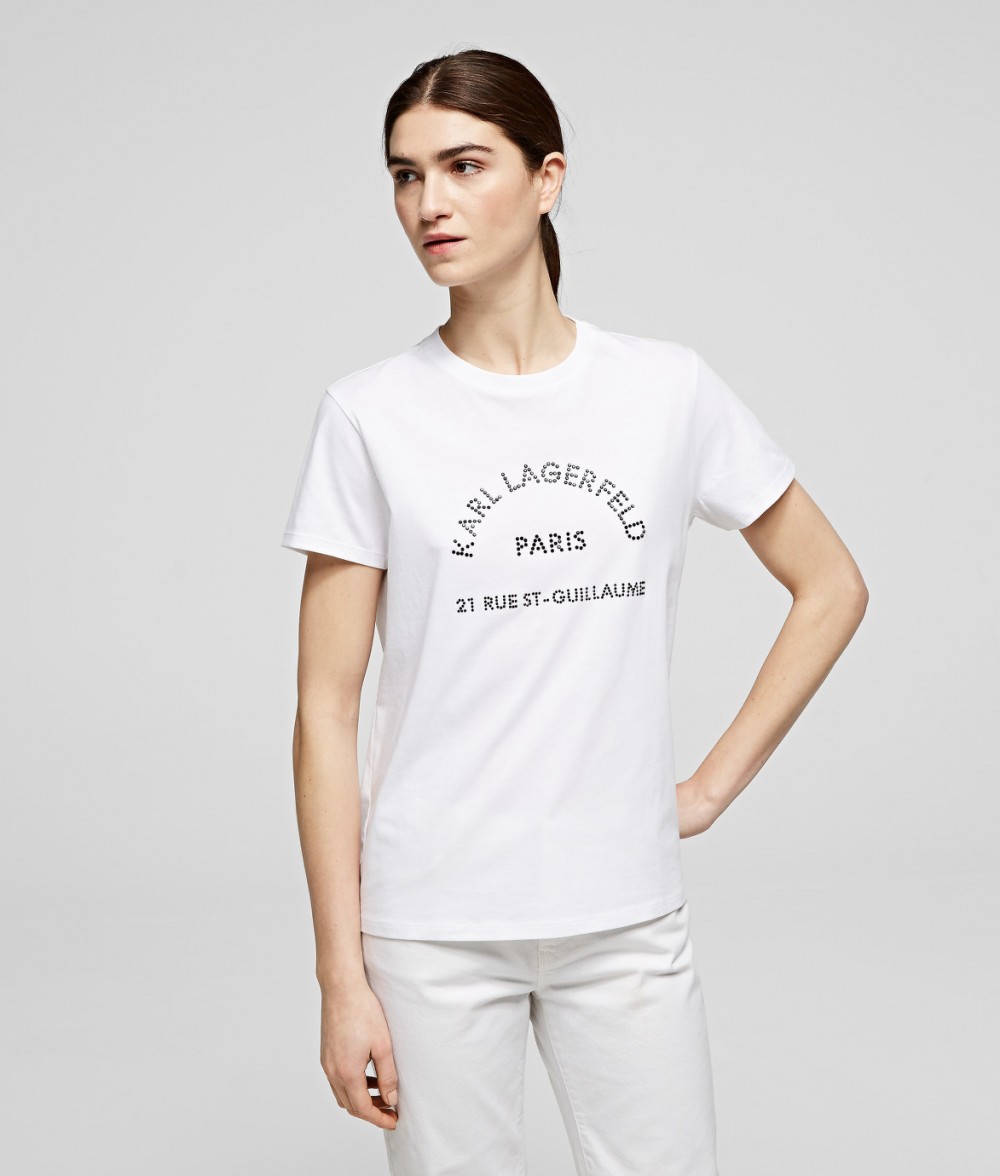 Trikó Karl Lagerfeld Rhinestones Address Tee