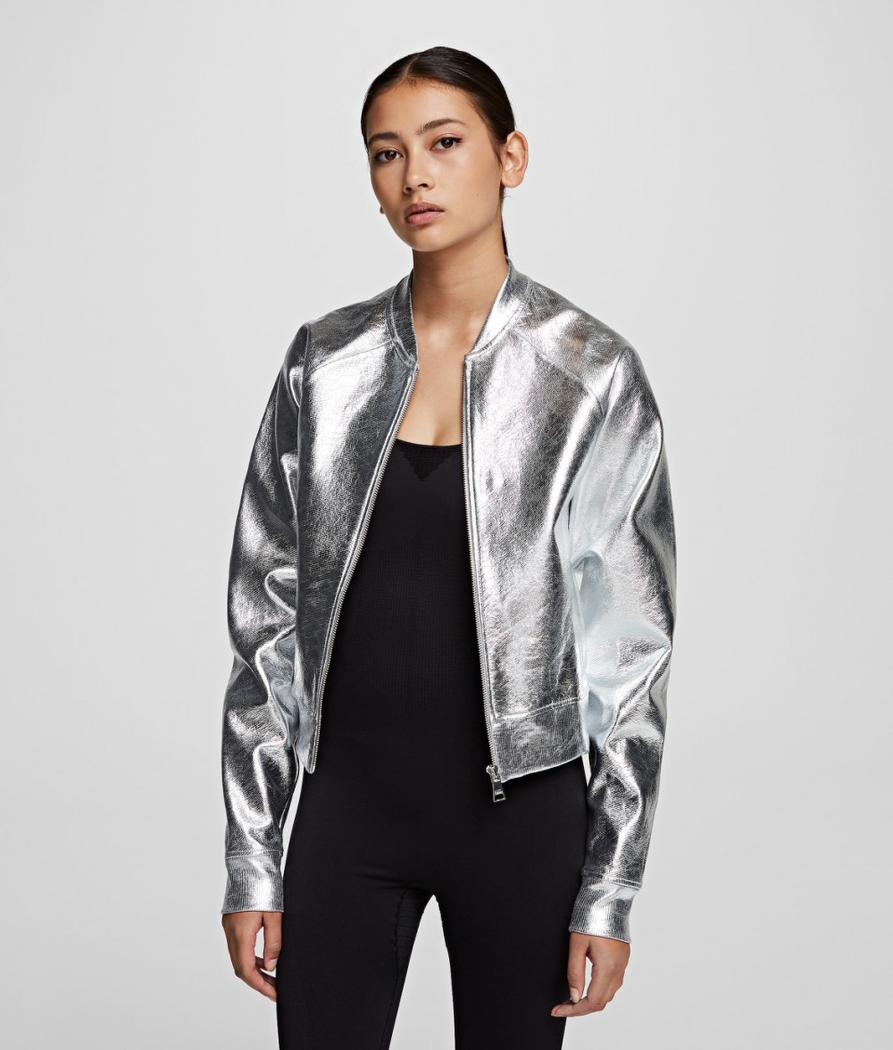 Pulóver Karl Lagerfeld Silver Coated Bomber