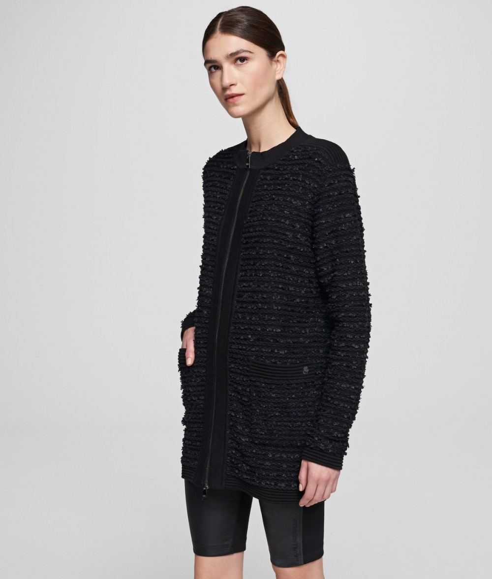 Pulóver Karl Lagerfeld Long Boucle Cardigan