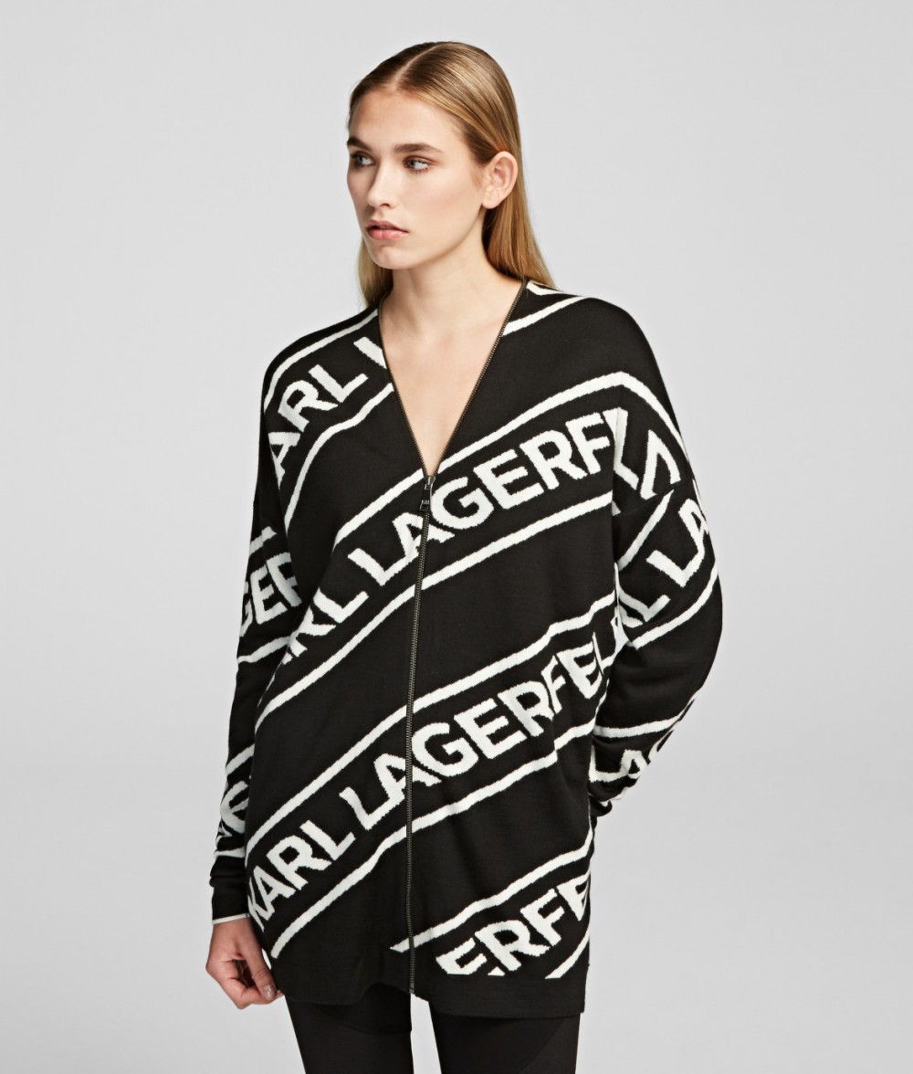 Pulóver Karl Lagerfeld Zip Logo Cardigan