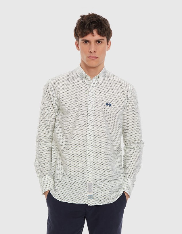 Ing La Martina Man L/S Shirt Poplin Printed