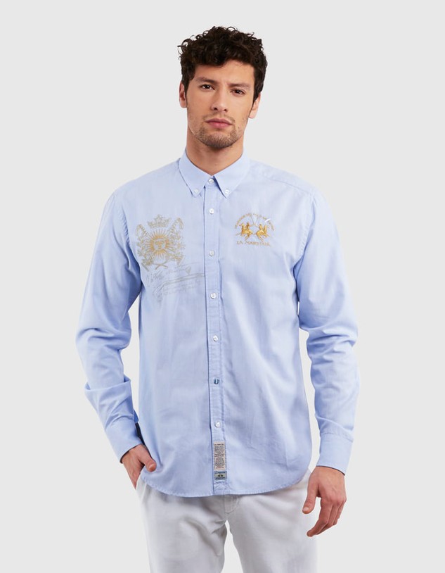 Ing La Martina Man L/S Shirt Oxford Easy Care
