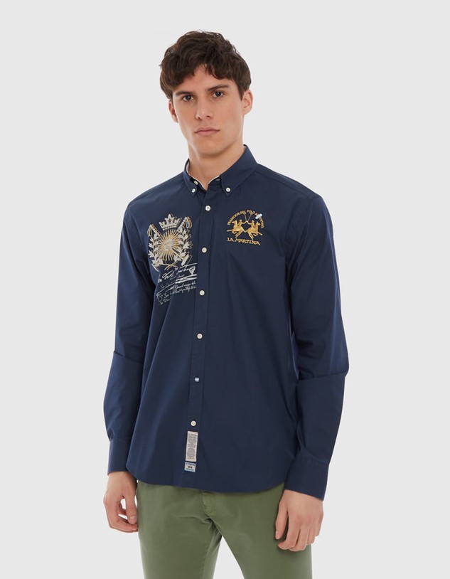 Ing La Martina Man L/S Shirt Poplin