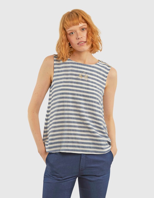 Ing La Martina Woman Striped Lurex Blouse