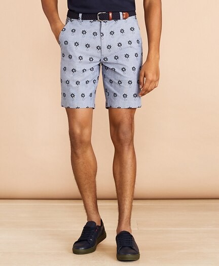 Rövidnadrág Brooks Brothers Cbt Rf Short Print Chambray Flowers