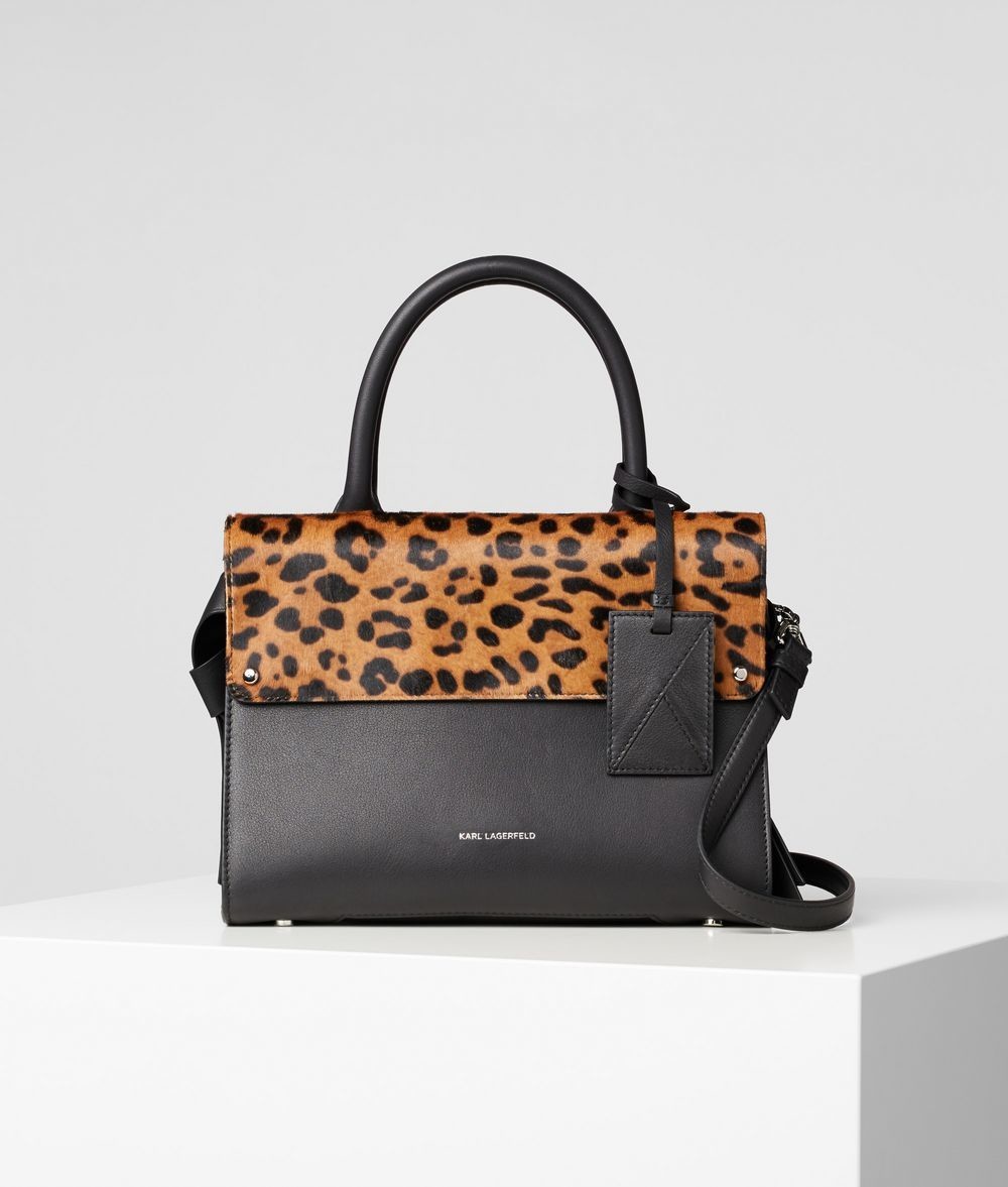 Retikül Karl Lagerfeld K/Ikon Leopard Sm Top Handle