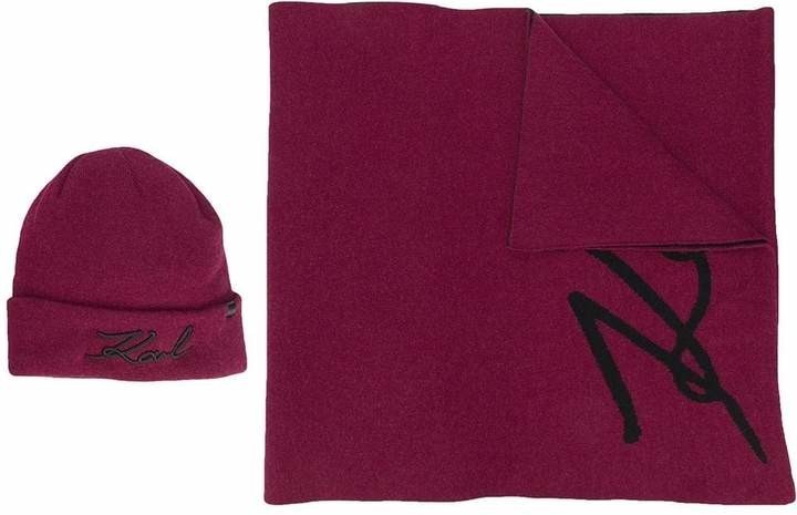 Sál Karl Lagerfeld K/Signature Beanie/Scarf Set