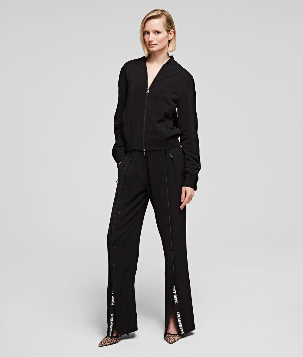 Nadrág Karl Lagerfeld Wide Leg Snap Pants W/ Logo