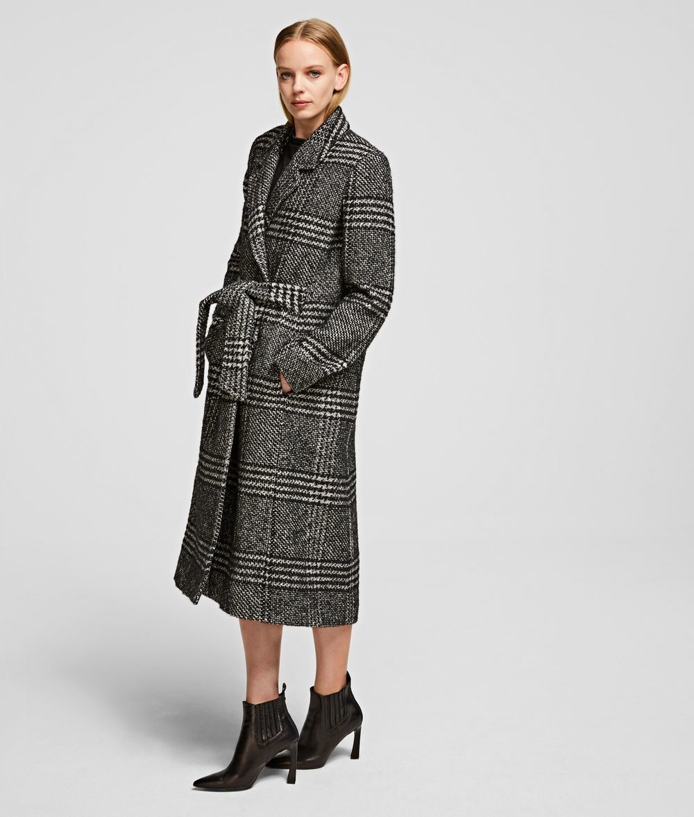 Kabát Karl Lagerfeld Tailored Check Coat