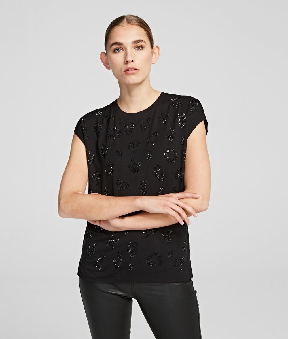 Póló Karl Lagerfeld Rhinestones Branded T-Shirt